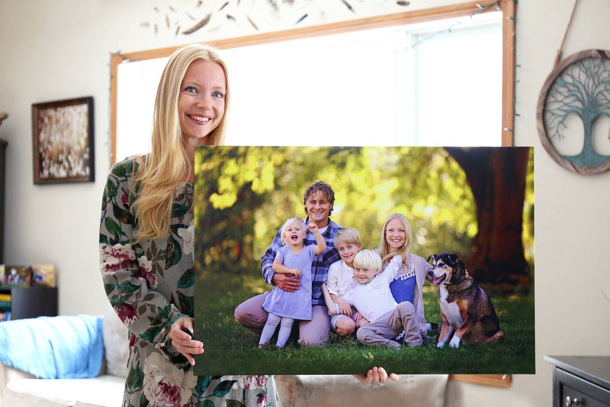 Une toile photo, souvenir de famille